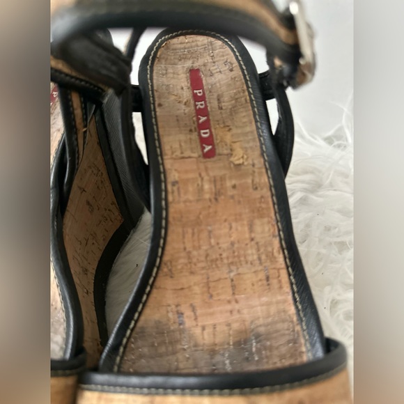 Prada cork wedge heel sandals - Picture 2 of 6